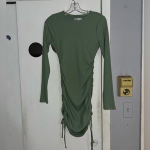 Hollister ribbed bodycon dress in green